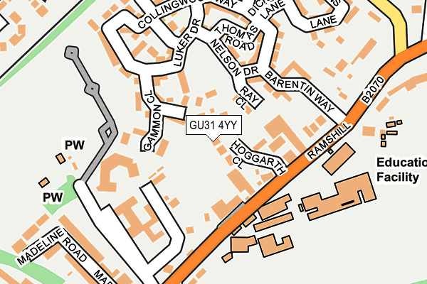 GU31 4YY map - OS OpenMap – Local (Ordnance Survey)