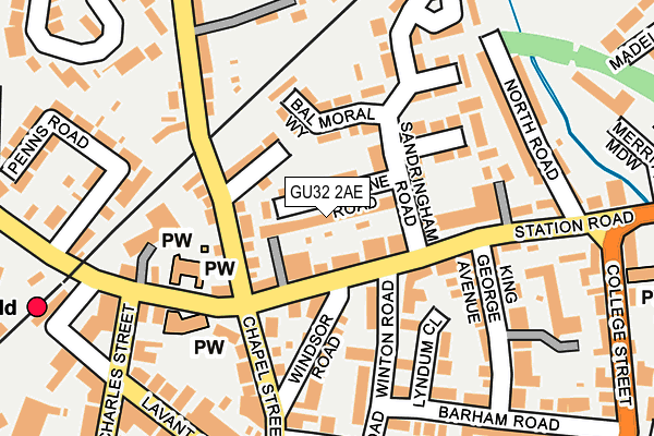 GU32 2AE map - OS OpenMap – Local (Ordnance Survey)