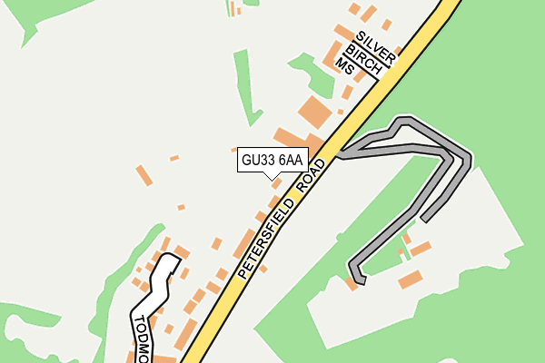 GU33 6AA map - OS OpenMap – Local (Ordnance Survey)