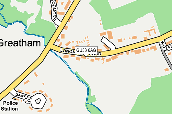 GU33 6AG map - OS OpenMap – Local (Ordnance Survey)