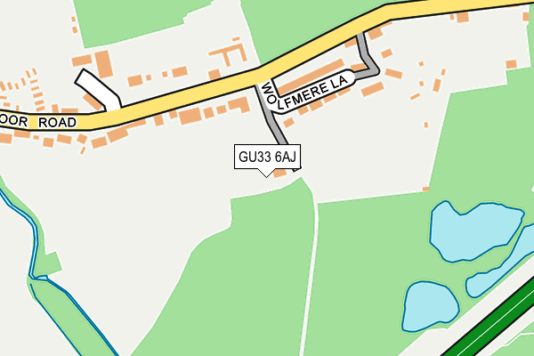 GU33 6AJ map - OS OpenMap – Local (Ordnance Survey)