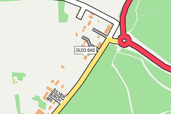 GU33 6AS map - OS OpenMap – Local (Ordnance Survey)