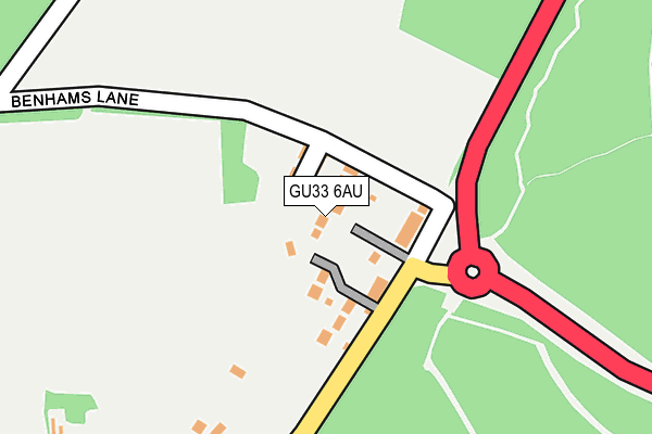 GU33 6AU map - OS OpenMap – Local (Ordnance Survey)