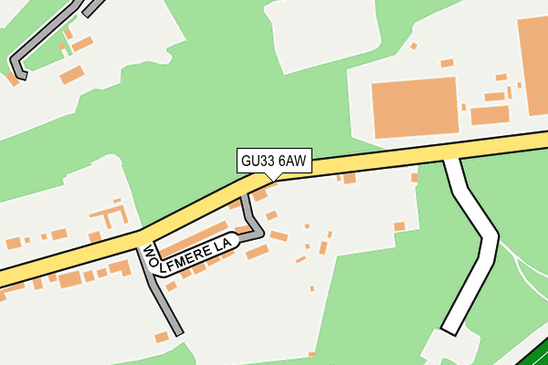 GU33 6AW map - OS OpenMap – Local (Ordnance Survey)
