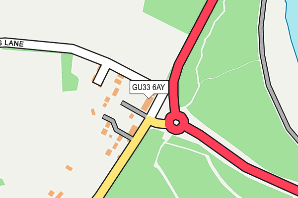GU33 6AY map - OS OpenMap – Local (Ordnance Survey)