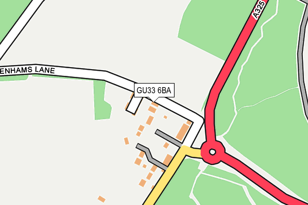 GU33 6BA map - OS OpenMap – Local (Ordnance Survey)