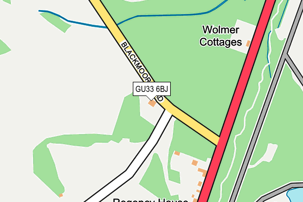 GU33 6BJ map - OS OpenMap – Local (Ordnance Survey)