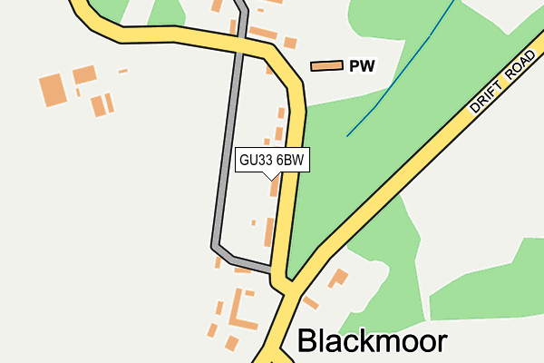 GU33 6BW map - OS OpenMap – Local (Ordnance Survey)