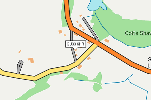 GU33 6HR map - OS OpenMap – Local (Ordnance Survey)