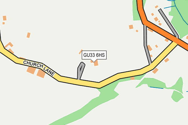 GU33 6HS map - OS OpenMap – Local (Ordnance Survey)
