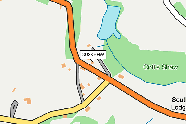 GU33 6HW map - OS OpenMap – Local (Ordnance Survey)