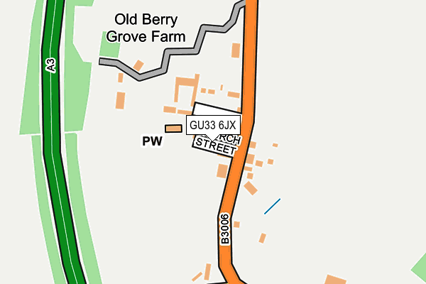 GU33 6JX map - OS OpenMap – Local (Ordnance Survey)