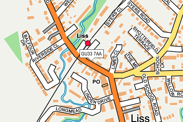 GU33 7AA map - OS OpenMap – Local (Ordnance Survey)