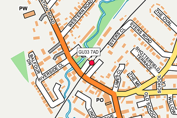 GU33 7AD map - OS OpenMap – Local (Ordnance Survey)