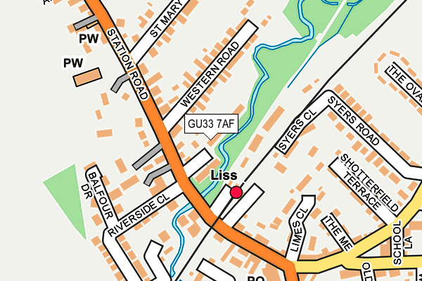 GU33 7AF map - OS OpenMap – Local (Ordnance Survey)