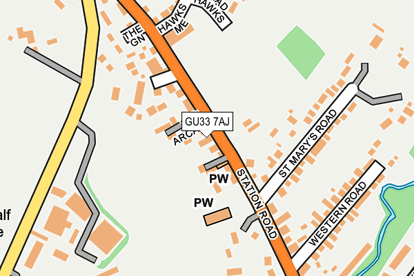 GU33 7AJ map - OS OpenMap – Local (Ordnance Survey)