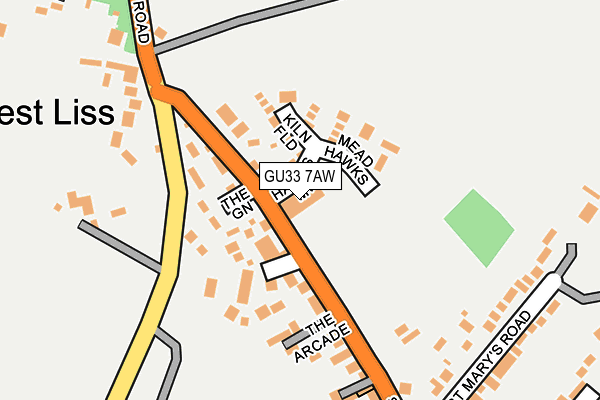 GU33 7AW map - OS OpenMap – Local (Ordnance Survey)