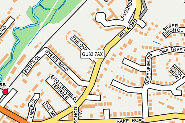 GU33 7AX map - OS OpenMap – Local (Ordnance Survey)
