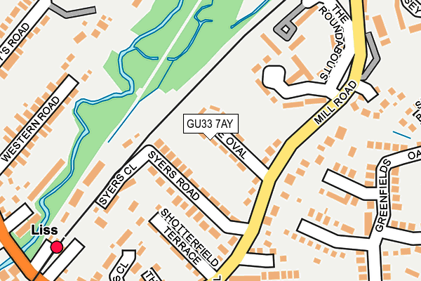 GU33 7AY map - OS OpenMap – Local (Ordnance Survey)