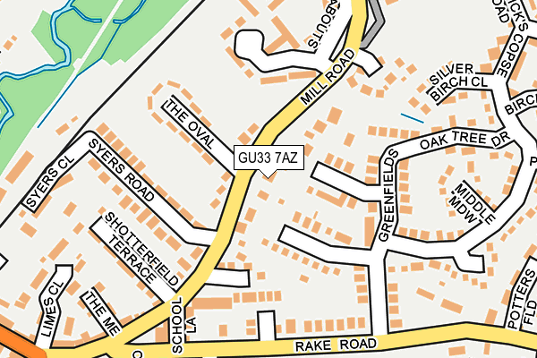 GU33 7AZ map - OS OpenMap – Local (Ordnance Survey)