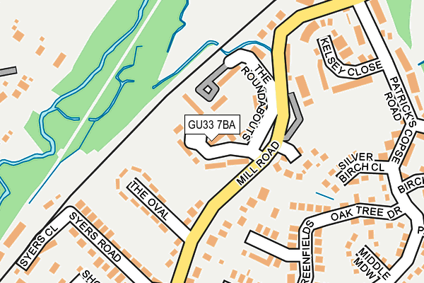 GU33 7BA map - OS OpenMap – Local (Ordnance Survey)