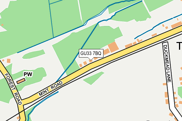 GU33 7BQ map - OS OpenMap – Local (Ordnance Survey)