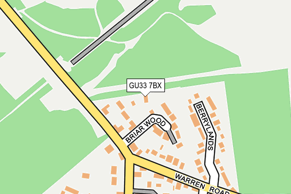 GU33 7BX map - OS OpenMap – Local (Ordnance Survey)