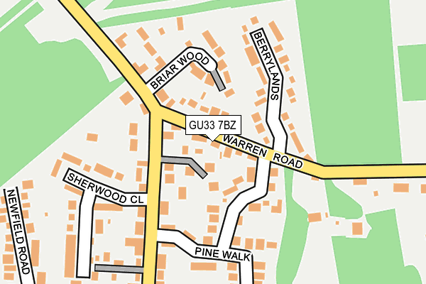 GU33 7BZ map - OS OpenMap – Local (Ordnance Survey)