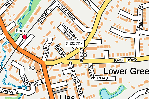 GU33 7DX map - OS OpenMap – Local (Ordnance Survey)