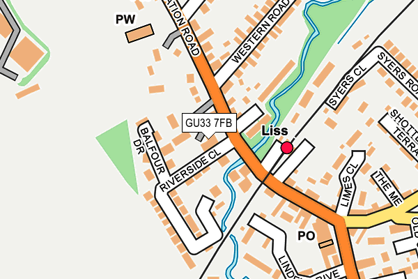 GU33 7FB map - OS OpenMap – Local (Ordnance Survey)