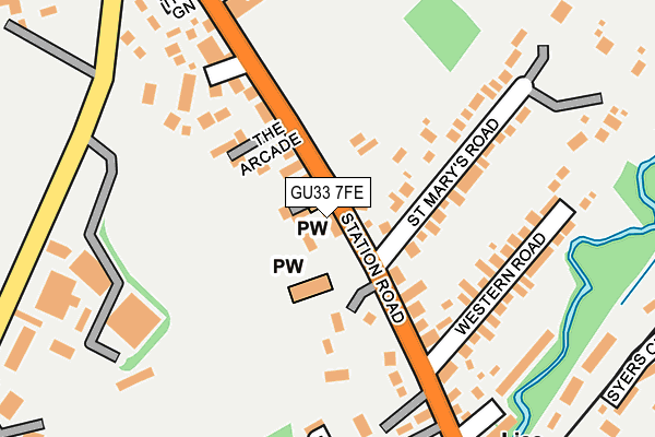 GU33 7FE map - OS OpenMap – Local (Ordnance Survey)