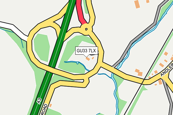 GU33 7LX map - OS OpenMap – Local (Ordnance Survey)