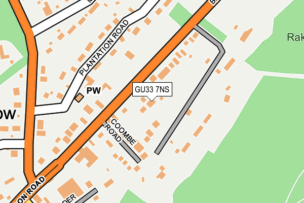GU33 7NS map - OS OpenMap – Local (Ordnance Survey)