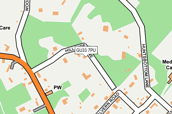 GU33 7PU map - OS OpenMap – Local (Ordnance Survey)