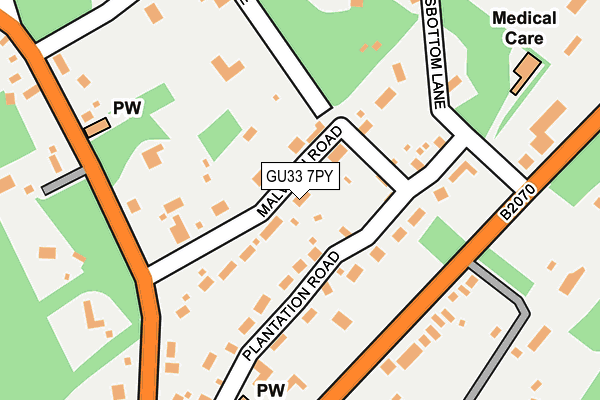 GU33 7PY map - OS OpenMap – Local (Ordnance Survey)