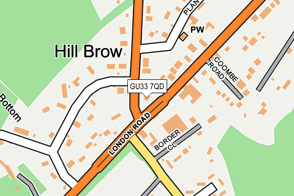 GU33 7QD map - OS OpenMap – Local (Ordnance Survey)
