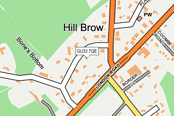 GU33 7QE map - OS OpenMap – Local (Ordnance Survey)