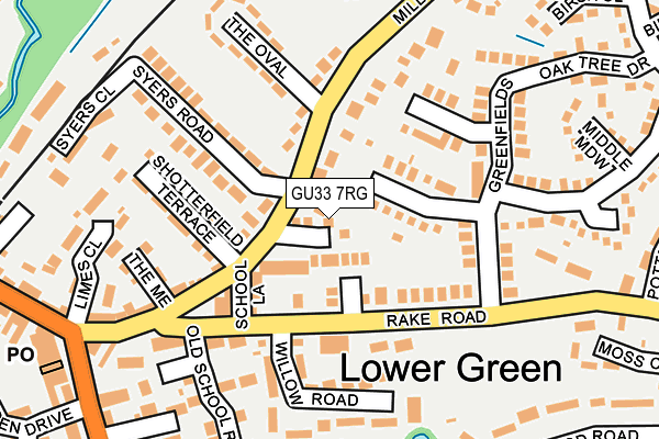 GU33 7RG map - OS OpenMap – Local (Ordnance Survey)