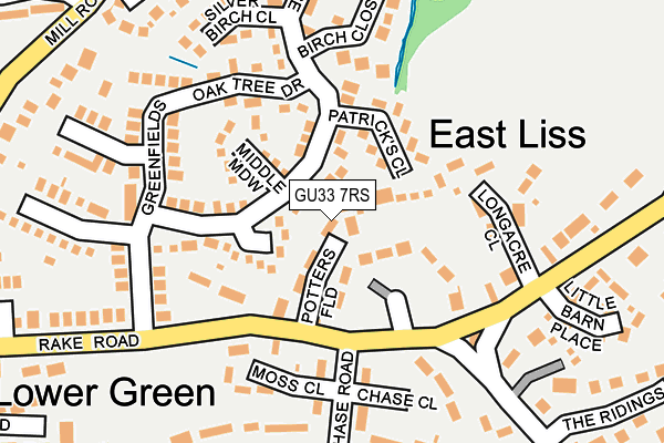 GU33 7RS map - OS OpenMap – Local (Ordnance Survey)