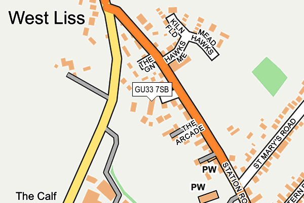 GU33 7SB map - OS OpenMap – Local (Ordnance Survey)