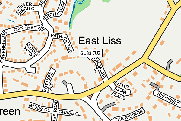 GU33 7UZ map - OS OpenMap – Local (Ordnance Survey)