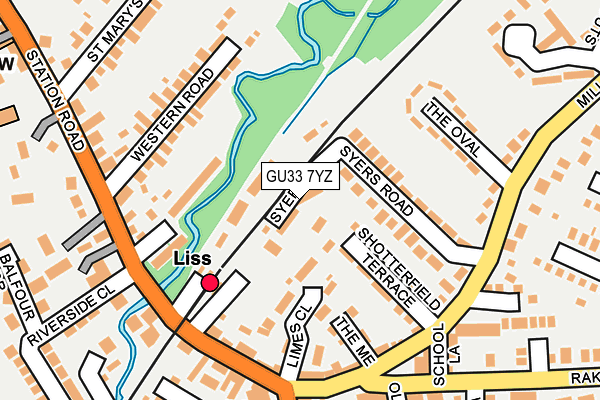 GU33 7YZ map - OS OpenMap – Local (Ordnance Survey)