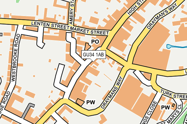 GU34 1AB map - OS OpenMap – Local (Ordnance Survey)