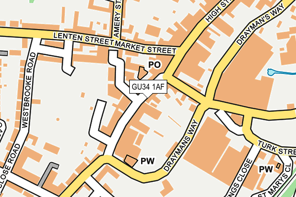 GU34 1AF map - OS OpenMap – Local (Ordnance Survey)