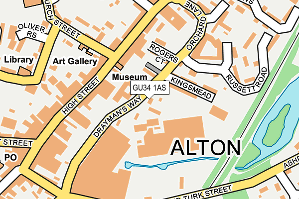 GU34 1AS map - OS OpenMap – Local (Ordnance Survey)