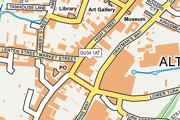 GU34 1AT map - OS OpenMap – Local (Ordnance Survey)