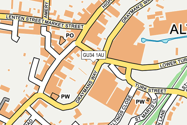 GU34 1AU map - OS OpenMap – Local (Ordnance Survey)