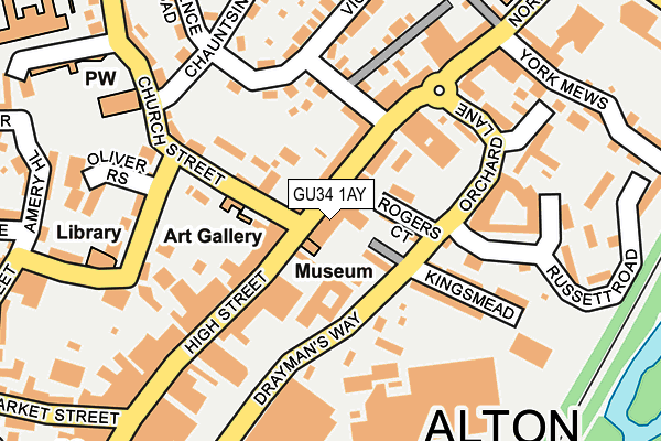 GU34 1AY map - OS OpenMap – Local (Ordnance Survey)