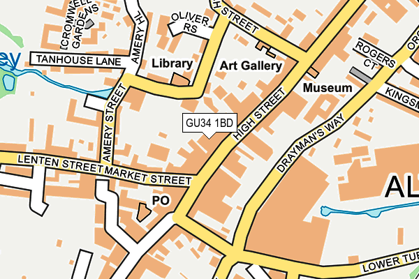 GU34 1BD map - OS OpenMap – Local (Ordnance Survey)