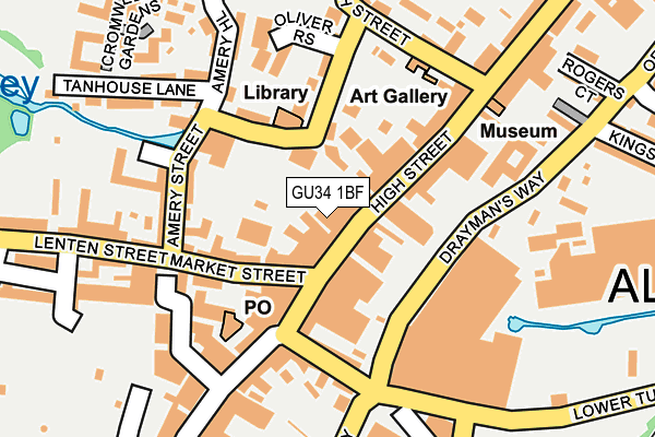 GU34 1BF map - OS OpenMap – Local (Ordnance Survey)